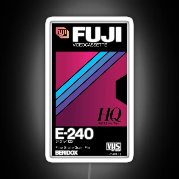 Vaporwave VHS Fuji E 240HQ RGB Neon Sign