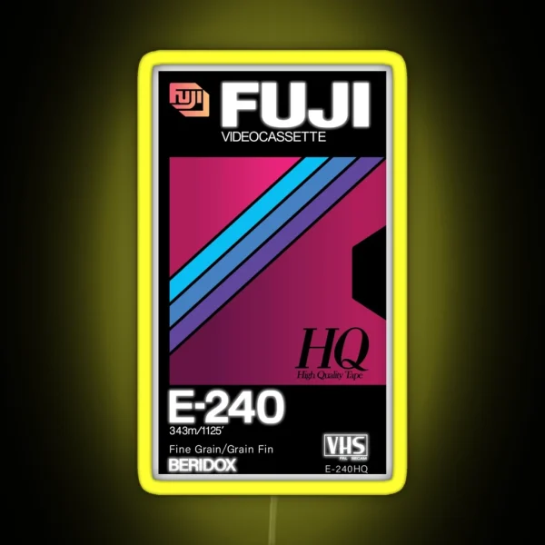 Vaporwave VHS Fuji E 240HQ RGB Neon Sign