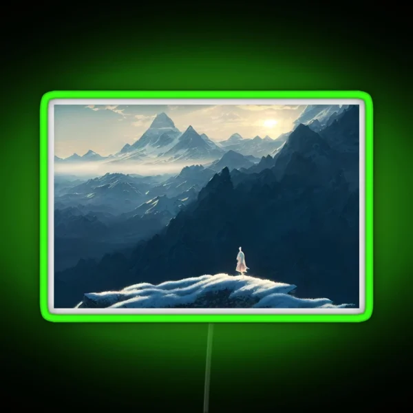 Vast Snowy Mountain Quest RGB Neon Sign