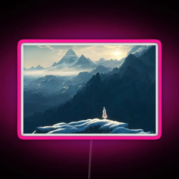 Vast Snowy Mountain Quest RGB Neon Sign