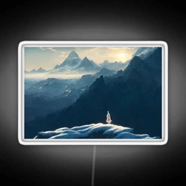 Vast Snowy Mountain Quest RGB Neon Sign