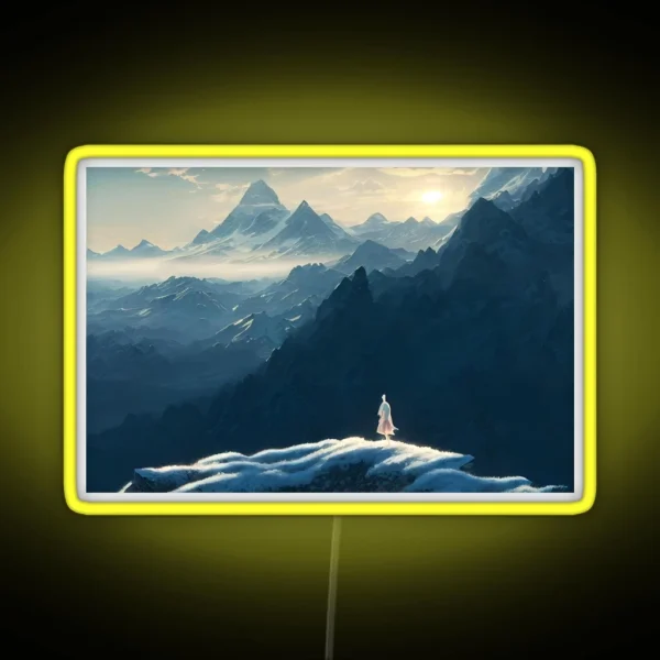 Vast Snowy Mountain Quest RGB Neon Sign
