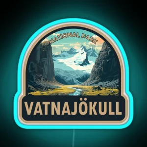 Vatnajokull National Park Iceland Travel Art RGB Neon Sign