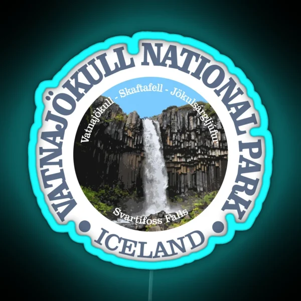 Vatnajokull National Park NP RGB Neon Sign