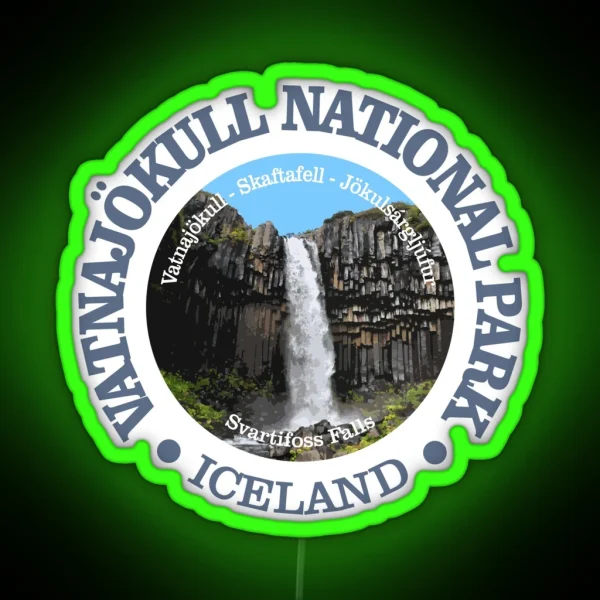 Vatnajokull National Park NP RGB Neon Sign