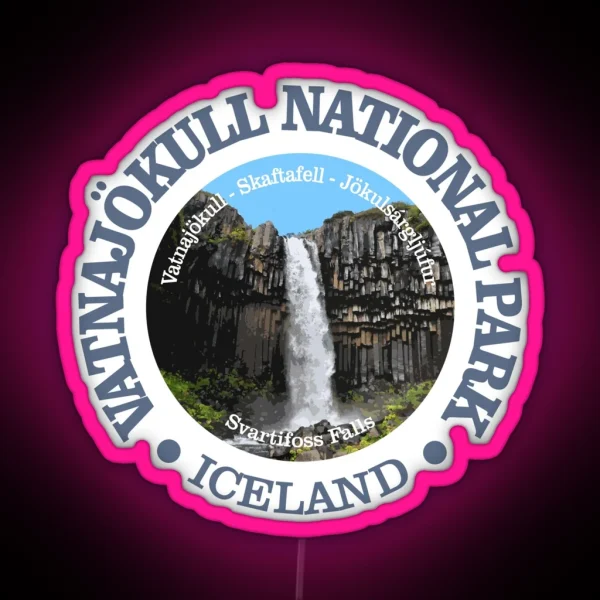 Vatnajokull National Park NP RGB Neon Sign