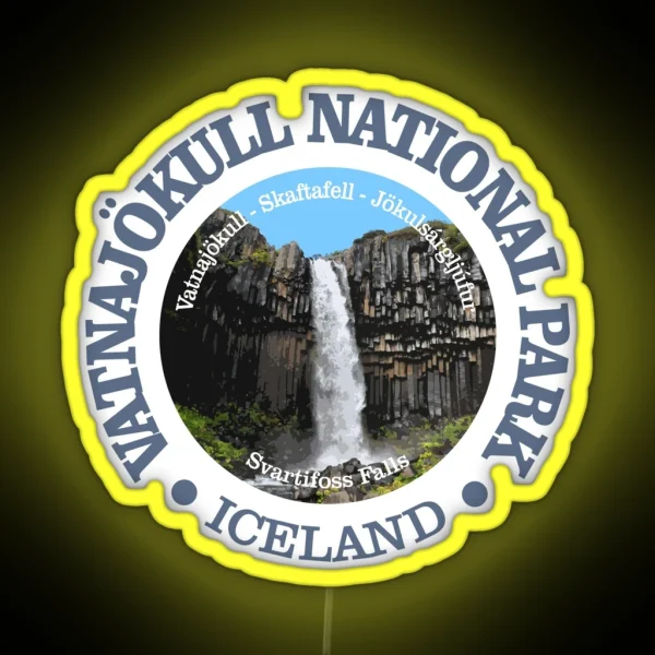 Vatnajokull National Park NP RGB Neon Sign