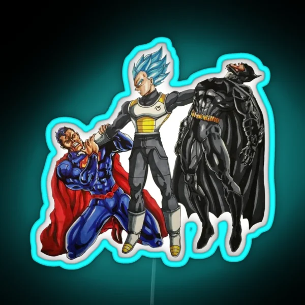 Vegeta Super Saiyan Blue Beats Super Heroes RGB Neon Sign