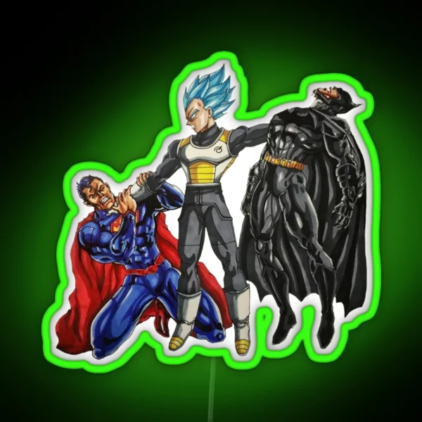 Vegeta Super Saiyan Blue Beats Super Heroes RGB Neon Sign