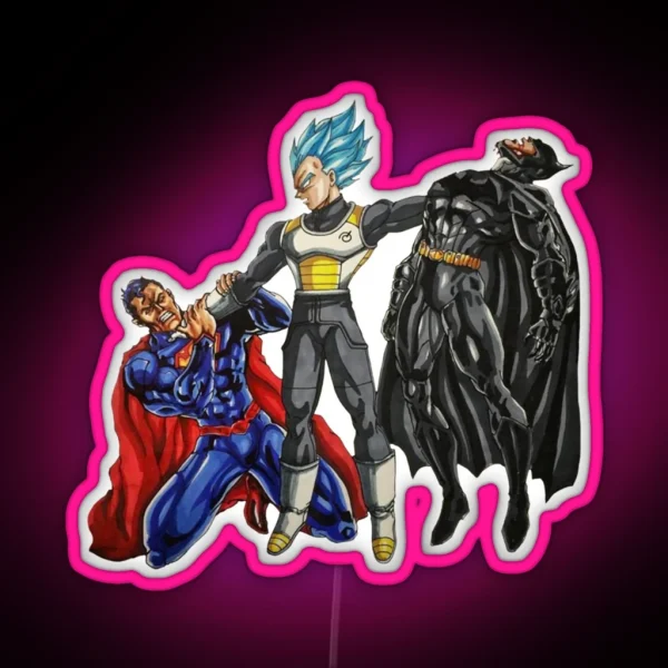 Vegeta Super Saiyan Blue Beats Super Heroes RGB Neon Sign