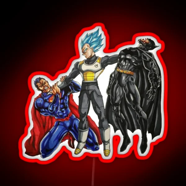 Vegeta Super Saiyan Blue Beats Super Heroes RGB Neon Sign