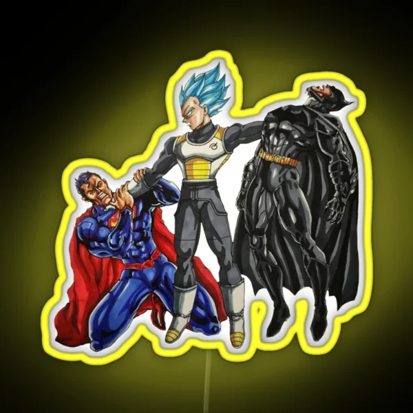 Vegeta Super Saiyan Blue Beats Super Heroes RGB Neon Sign