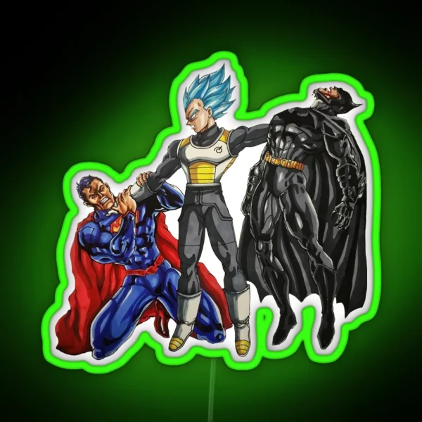 Vegeta Super Saiyan Blue Beats Super Heroes Classic X68 RGB Neon Sign