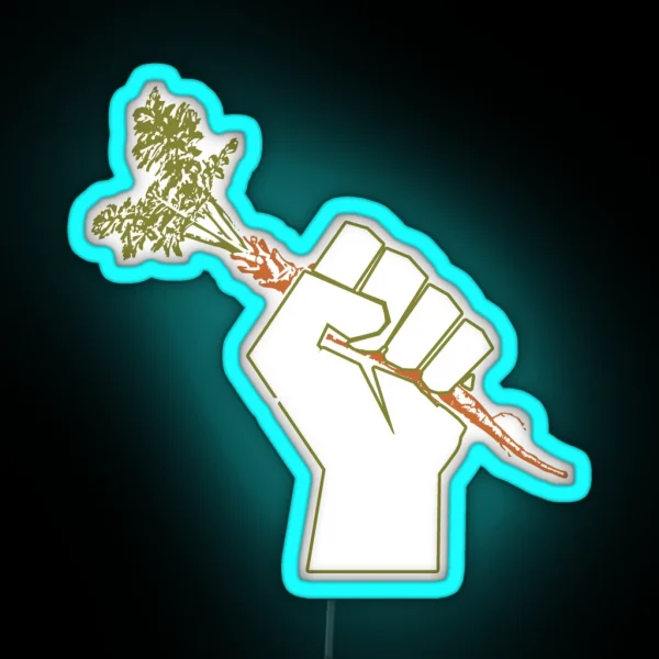Veggie Permaculture Fist Of Solidarity RGB Neon Sign