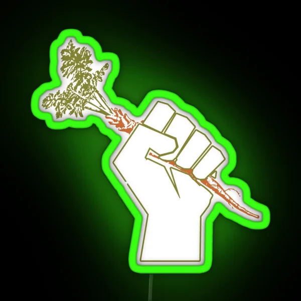 Veggie Permaculture Fist Of Solidarity RGB Neon Sign