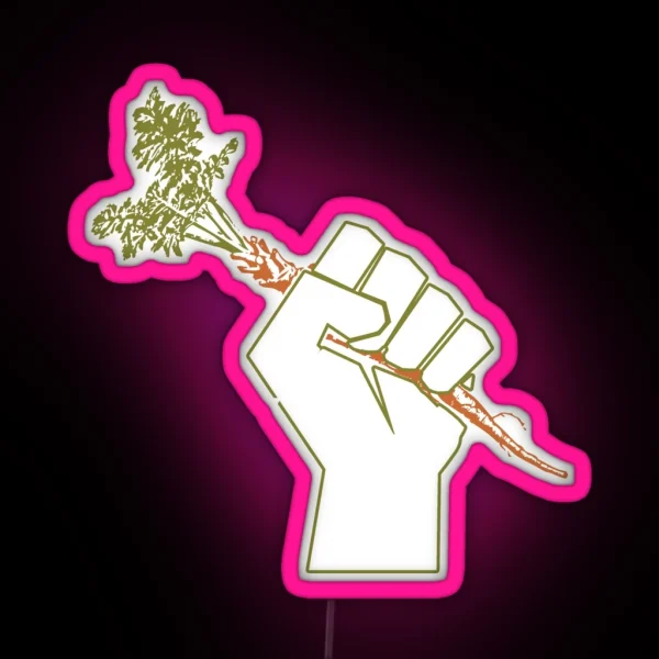 Veggie Permaculture Fist Of Solidarity RGB Neon Sign