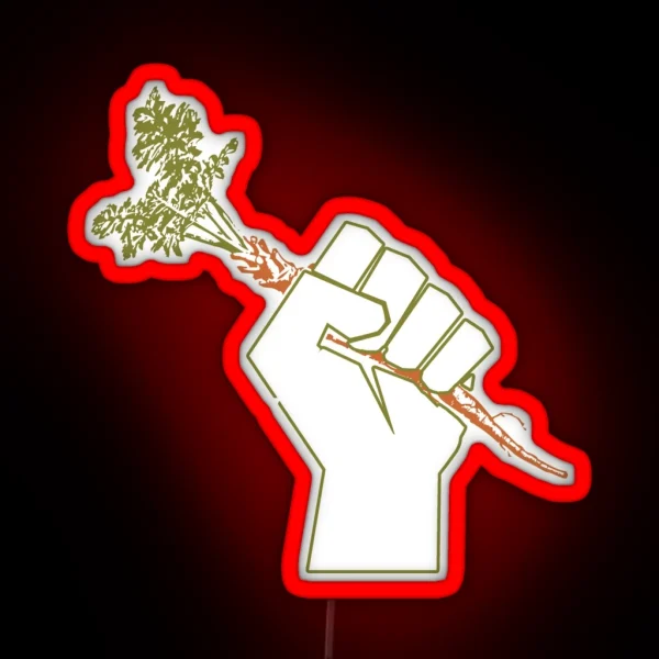 Veggie Permaculture Fist Of Solidarity RGB Neon Sign