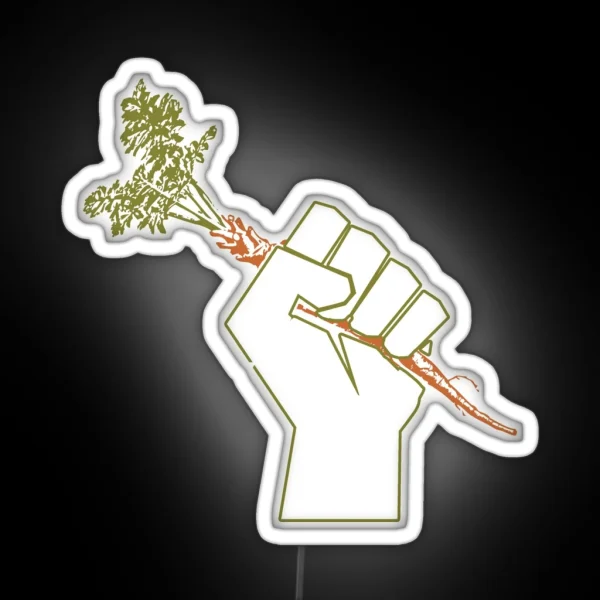Veggie Permaculture Fist Of Solidarity RGB Neon Sign