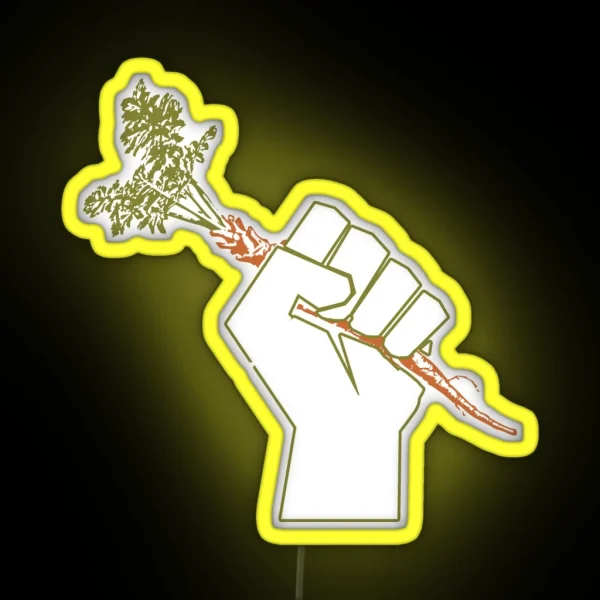 Veggie Permaculture Fist Of Solidarity RGB Neon Sign
