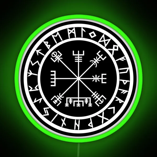 Vegvisir Rune Circle Variant II RGB Neon Sign