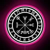 Illuminated Vegvisir Rune Circle Design variant II colorful LED display