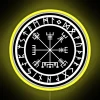 Icelandic Vegvisir Rune Circle LED Sign Variant II with RGB glow