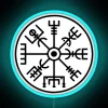 Viking navigational guide, Vegvisir, ancient Scandinavian symbol of protection and guidance.