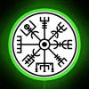 Vintage Scandinavian Vegvisir Navigation Compass Symbol Modern RGB Neon Sign