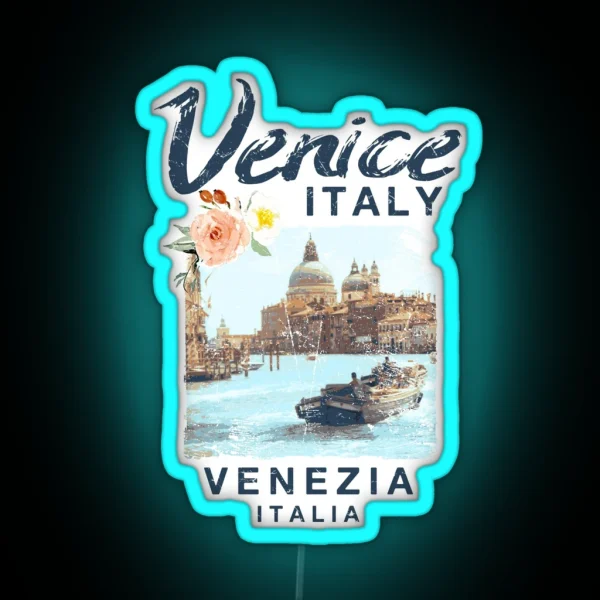 Venice Italy Venezia Italia Vintage Travel RGB Neon Sign