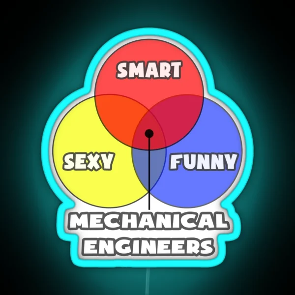 Venn Diagram Mechanical Engineers RGB Neon Sign