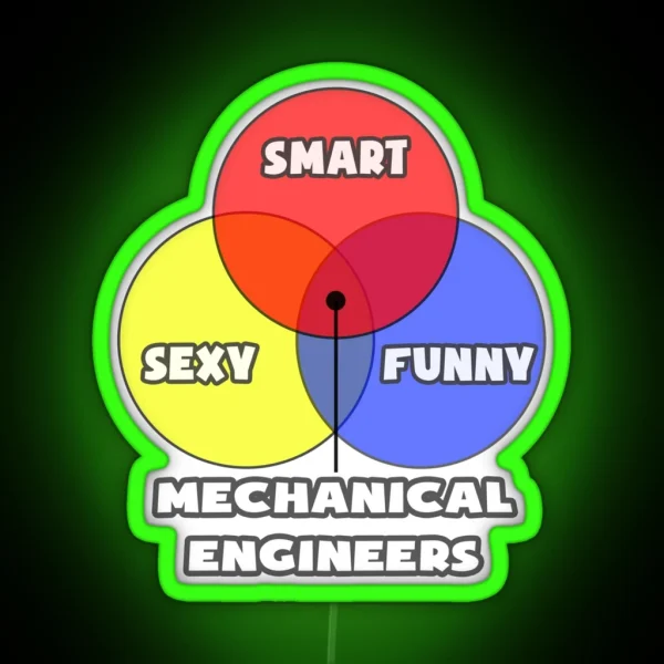 Venn Diagram Mechanical Engineers RGB Neon Sign