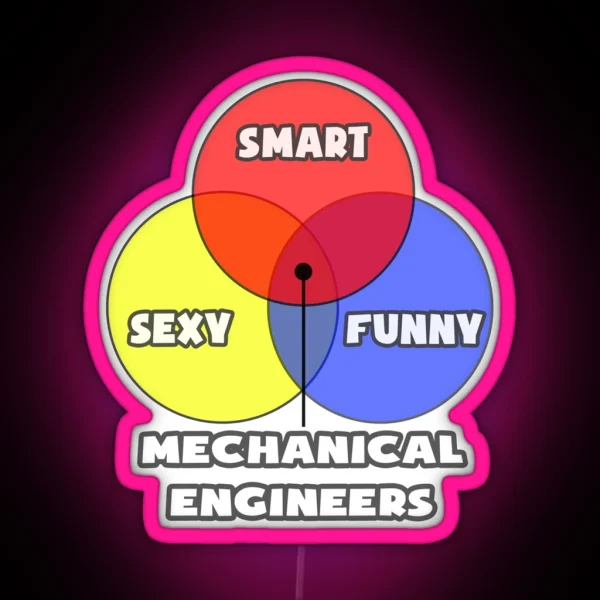 Venn Diagram Mechanical Engineers RGB Neon Sign