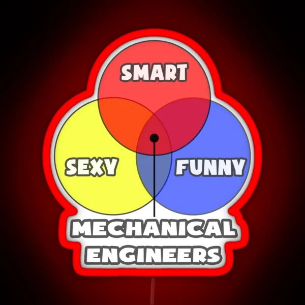 Venn Diagram Mechanical Engineers RGB Neon Sign