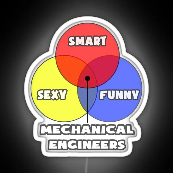 Venn Diagram Mechanical Engineers RGB Neon Sign