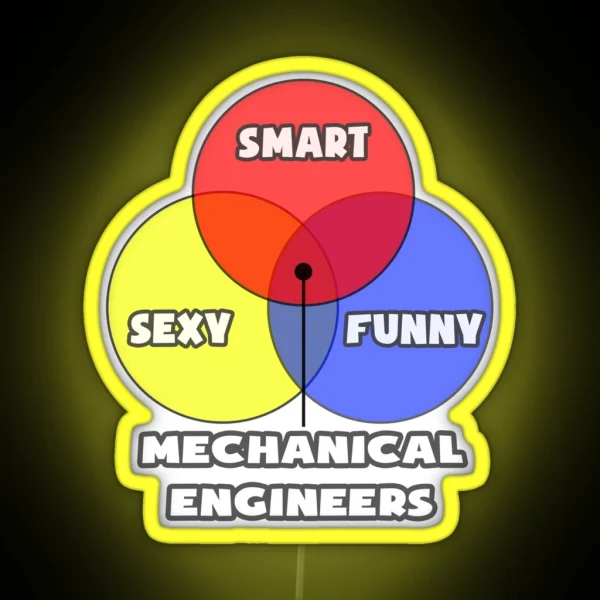 Venn Diagram Mechanical Engineers RGB Neon Sign