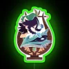 Venti and Dvalin character-inspired Genshin Impact neon sign with vibrant colors