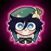 Venti-inspired Genshin Impact chibi character RGB neon LED art display