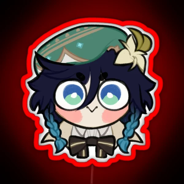 Venti Genshin Chibi RGB Neon Sign