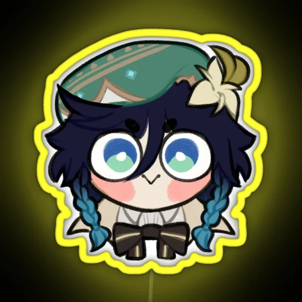 Venti Genshin Chibi RGB Neon Sign