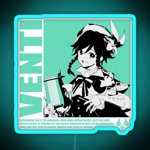 Venti Genshin Impact Anemo RGB Neon Sign