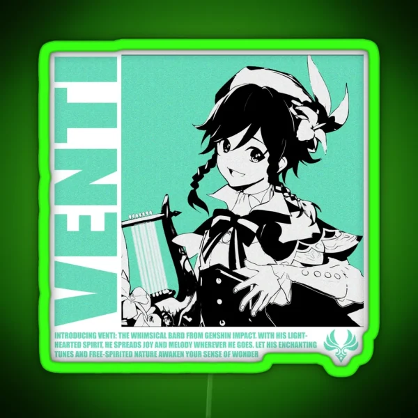 Venti Genshin Impact Anemo RGB Neon Sign