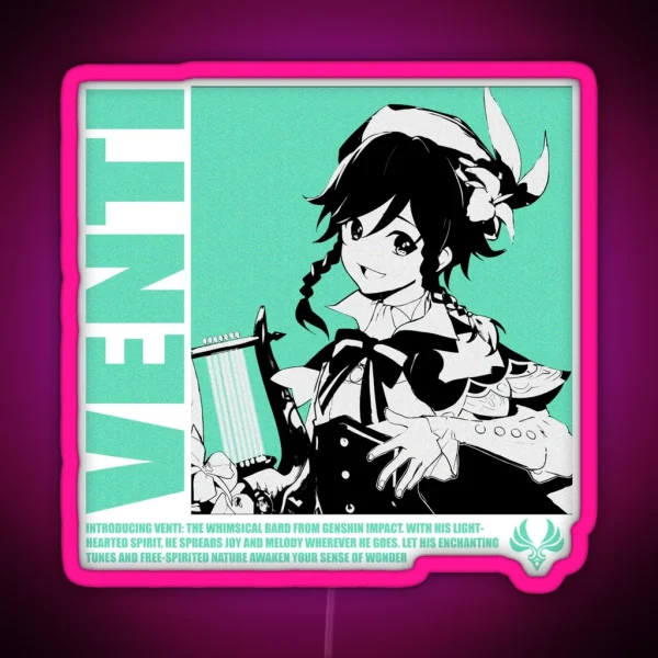 Venti Genshin Impact Anemo RGB Neon Sign