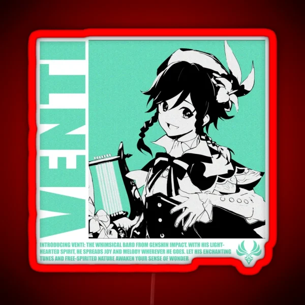 Venti Genshin Impact Anemo RGB Neon Sign