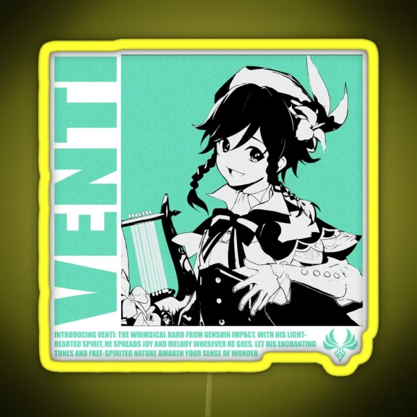 Venti Genshin Impact Anemo RGB Neon Sign