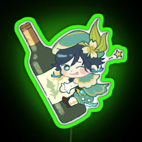 Venti Hugging A Bottle RGB Neon Sign
