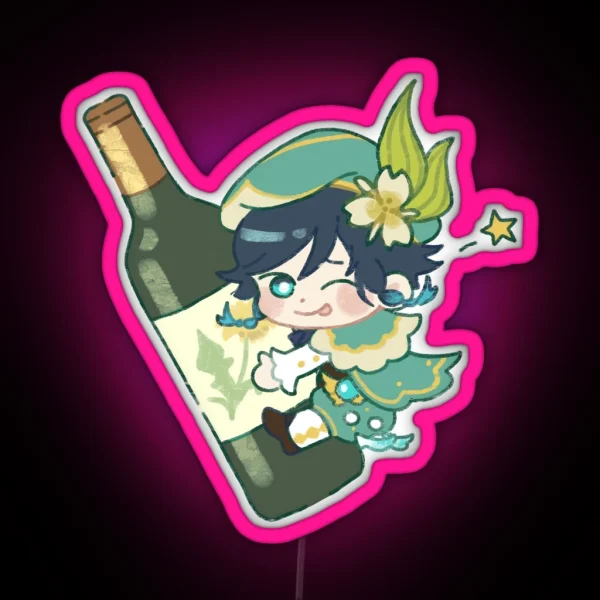 Venti Hugging A Bottle RGB Neon Sign