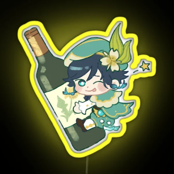 Venti Hugging A Bottle RGB Neon Sign