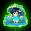Genshin Impact Venti inspired Teyvat themed rainy day neon light