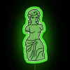 Ancient Greek beauty meets modern edge in vibrant neon illumination.