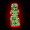Venus De Milo Inspired LED Sign with Colorful Rainbow Accents